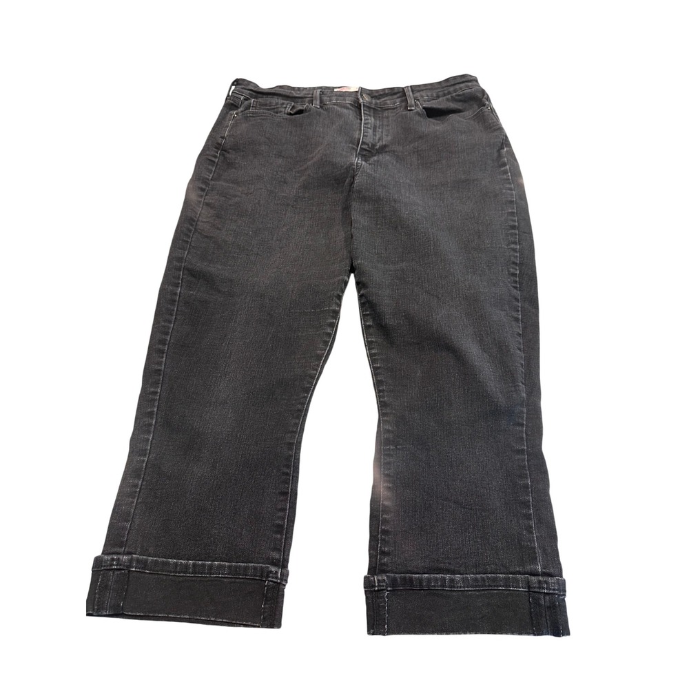 Signature by Levi Strauss Women Mid-Rise Capri Jeans Black Size 14 W32 24694-009